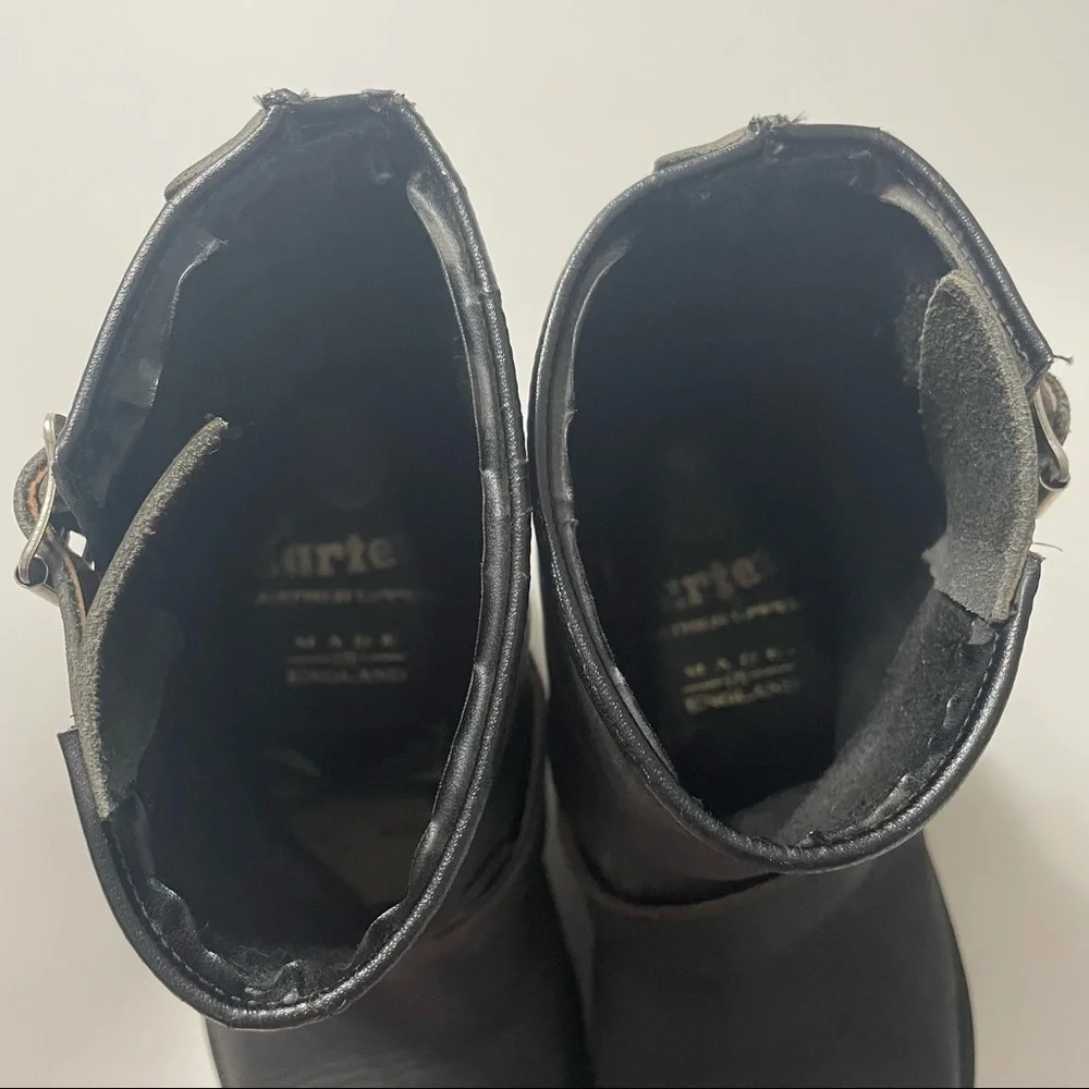 Rare Vintage Dr. Martens Motorcycle Boots Buckles Made in England 5 Black - Picture 14 of 15